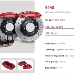 9040 6 Piston Forged 2 Piece Caliper Front Brake KIt
