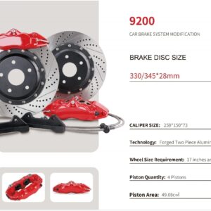 9200 9040 4 Piston Forged 2 Piece Caliper Rear Brake KIt