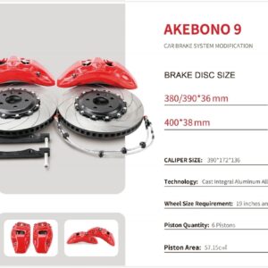 Akebono 9 6 Piston Front Brake Kit
