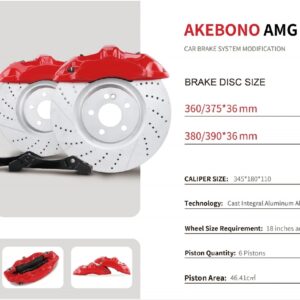 Akebono AMG 6 Piston Front Brake Kit