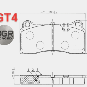 BGR Forged Brake Pad Dimensions GT4 Rear