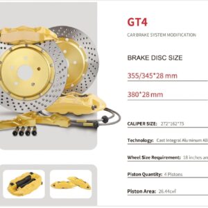 GT4 4 Piston Rear Brake Kit