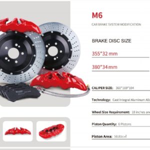 M6 6 Piston Front Brake Kit